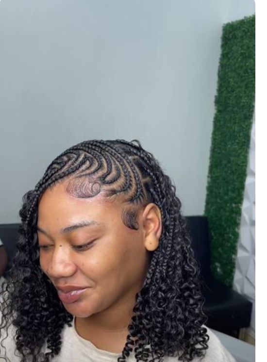 Boho braids with curls
