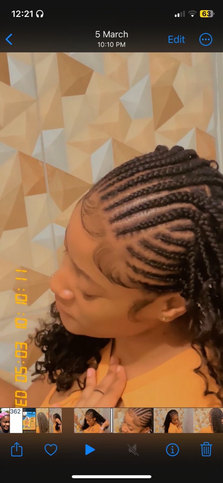 Neat cornrow braids