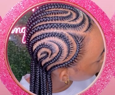 Designer swirl cornrows